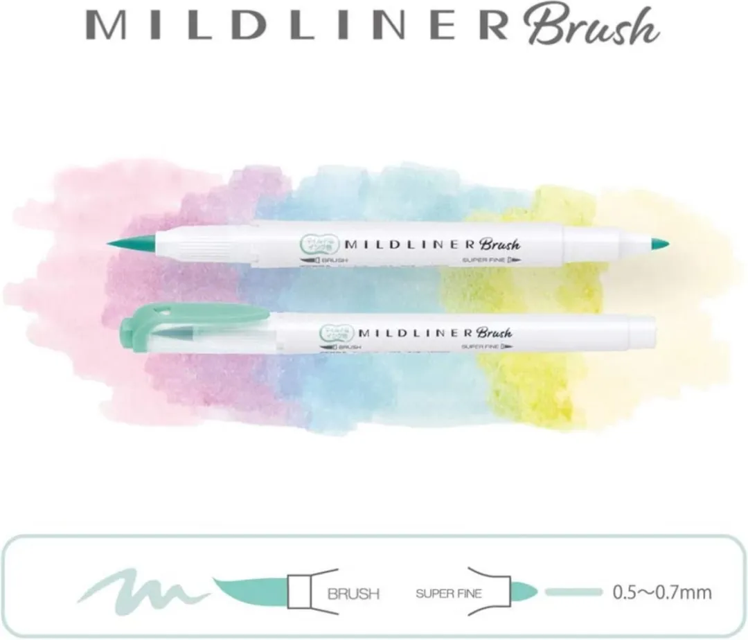 Zebra Mildliner Brush Pennen - 10 Stuks - Meerkleurig