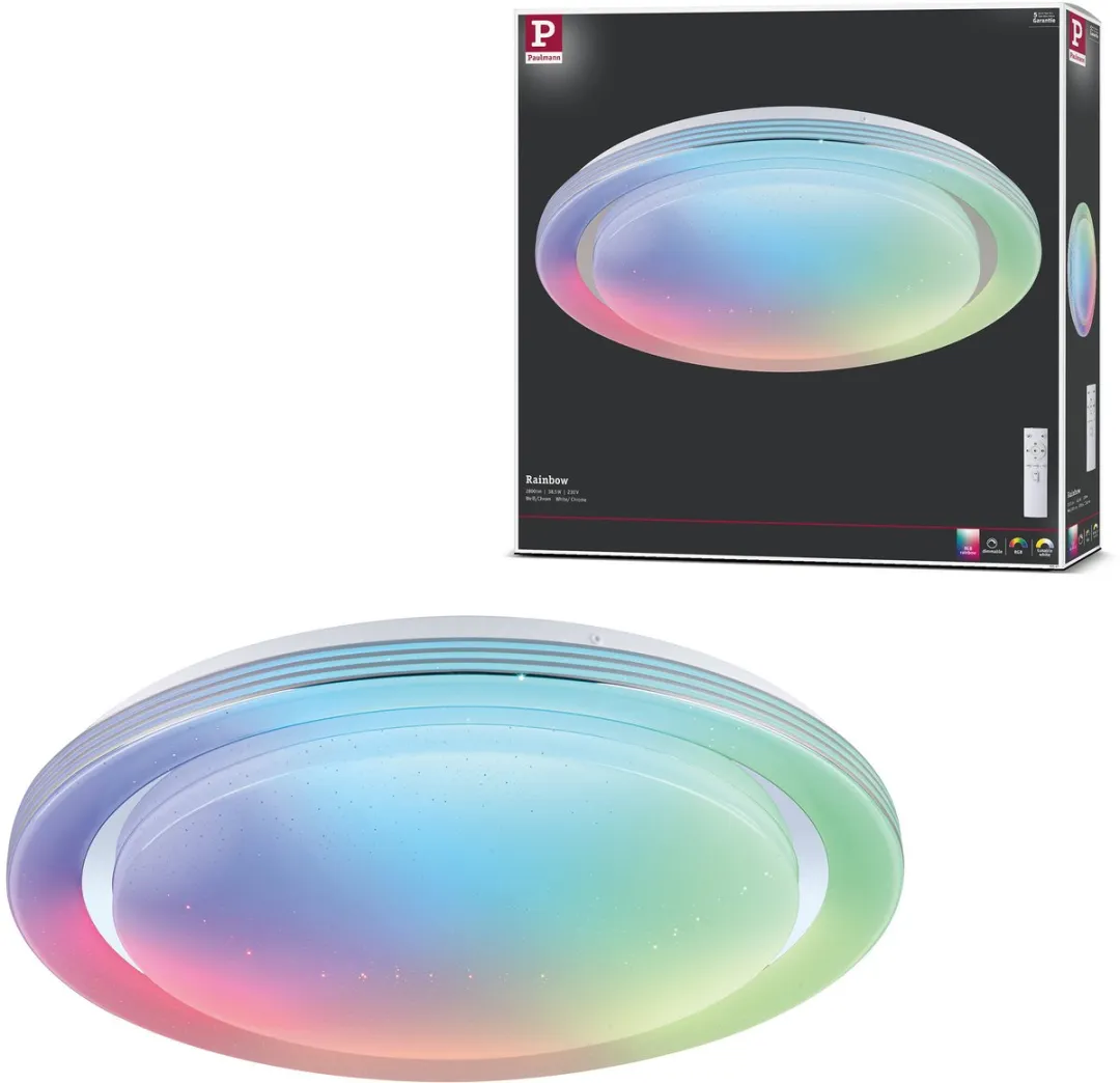 Paulmann LED Plafondlamp Rainbow RGBW+ 2800lm - Chroom/Wit