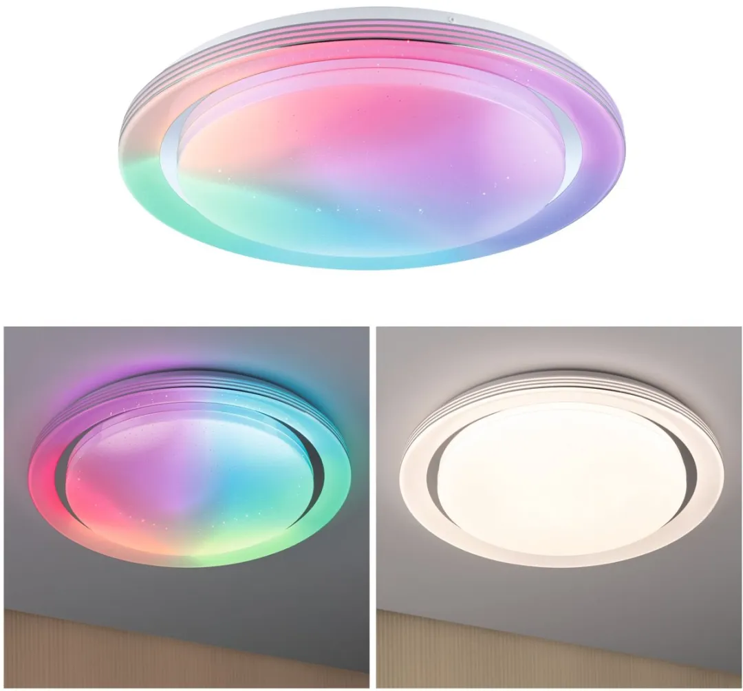 Paulmann LED Plafondlamp Rainbow RGBW+ 2800lm - Chroom/Wit