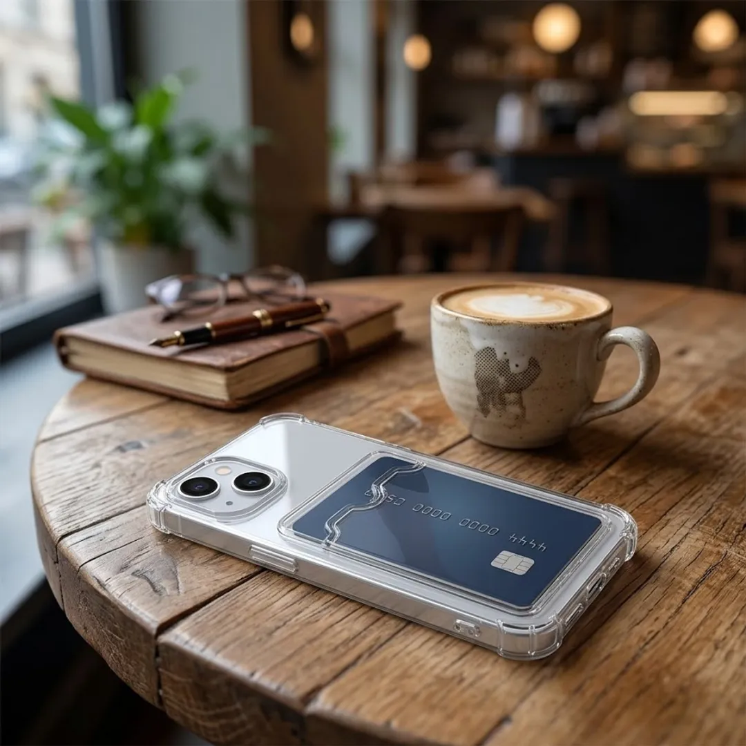 NUVEX Transparant iPhone 14 Hoesje met Kaarthouder