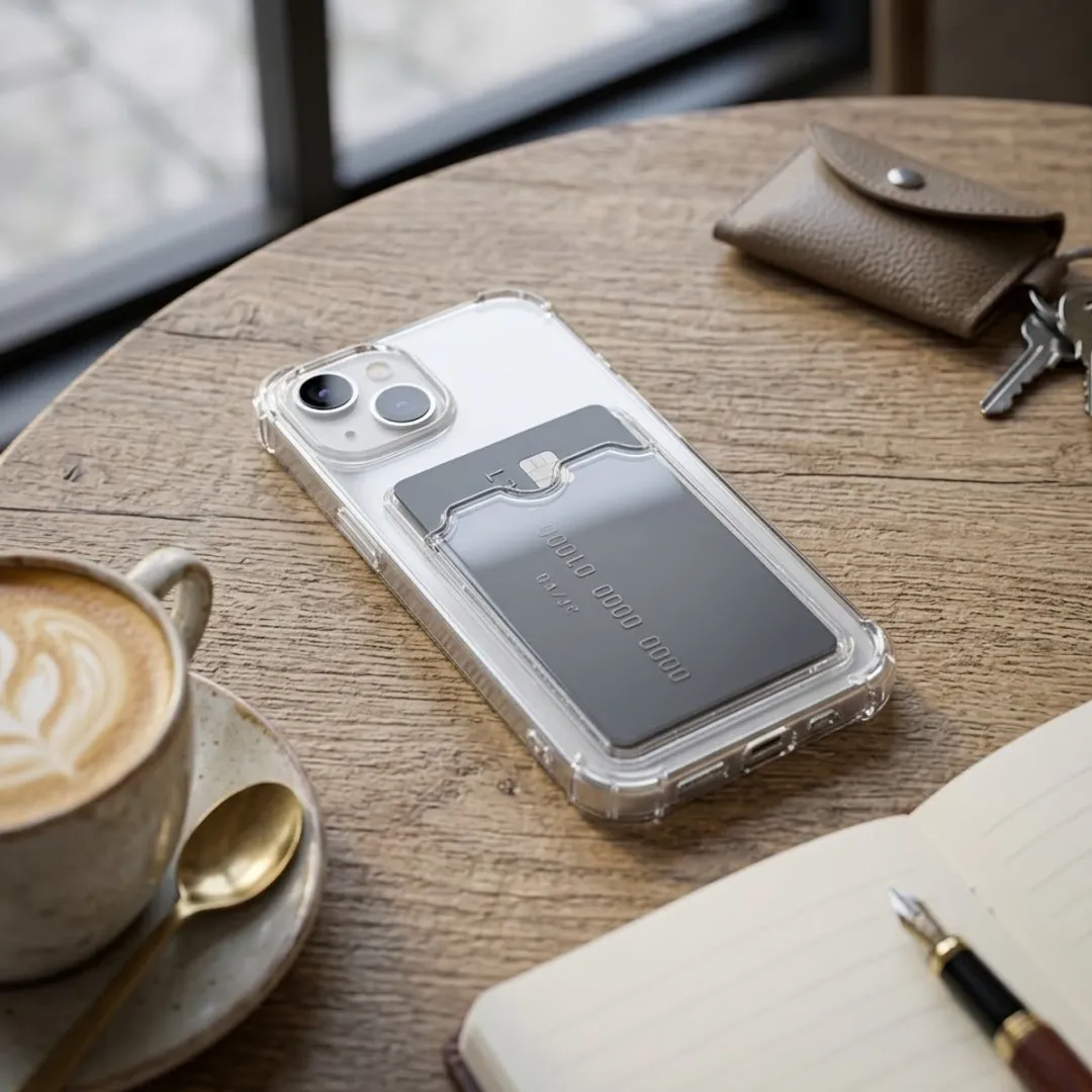 NUVEX Transparant iPhone 14 Hoesje met Kaarthouder
