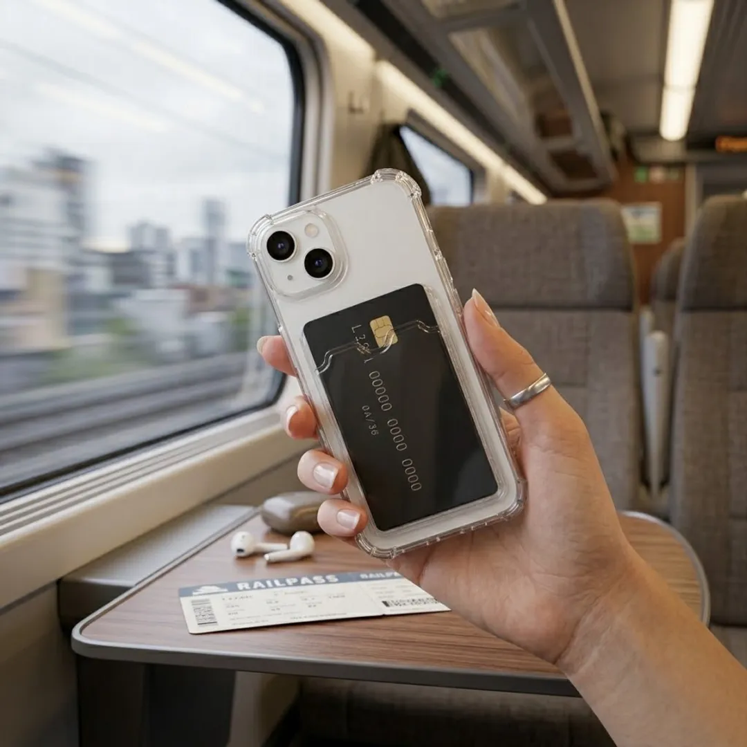 NUVEX Transparant iPhone 14 Hoesje met Kaarthouder
