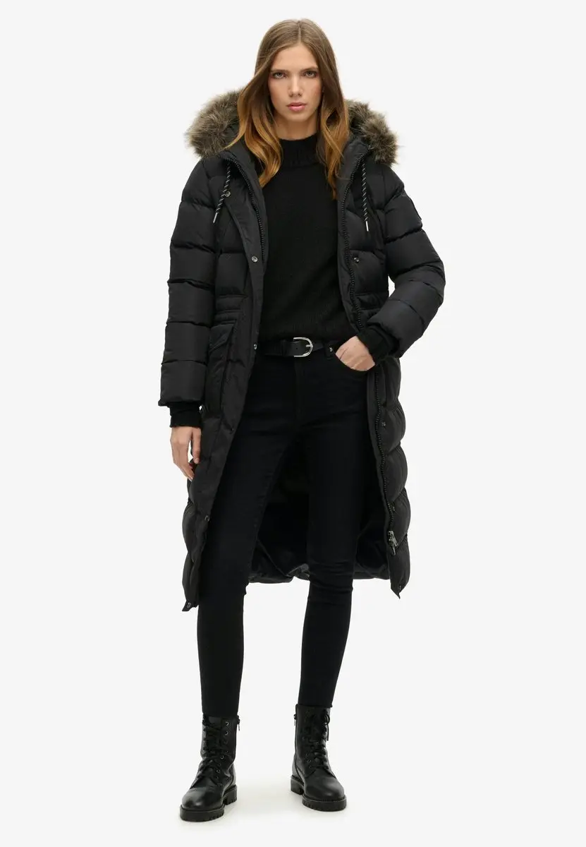 Superdry Everest Faux Fur Winterjas Dames - Zwart - XS - afbeelding 2 van 6