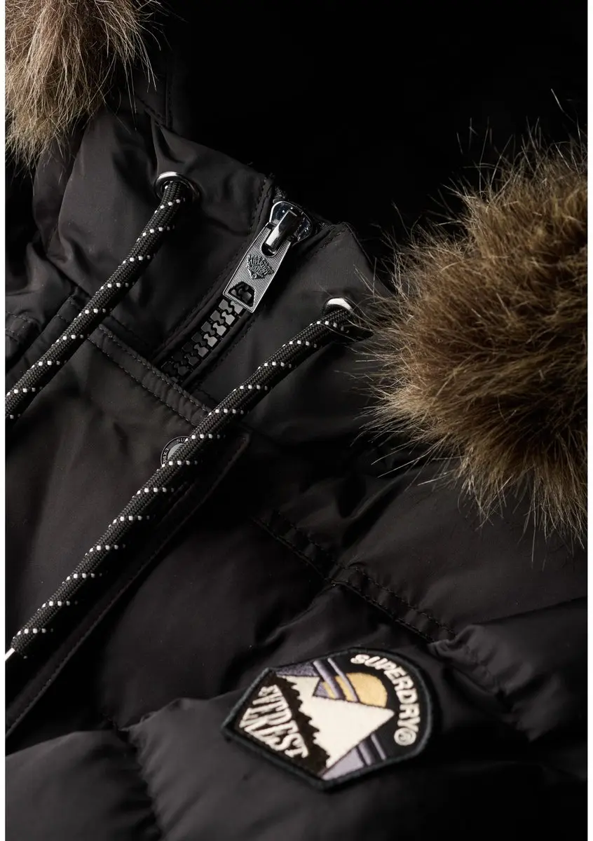Superdry Everest Faux Fur Winterjas Dames - Zwart - XS - afbeelding 5 van 6