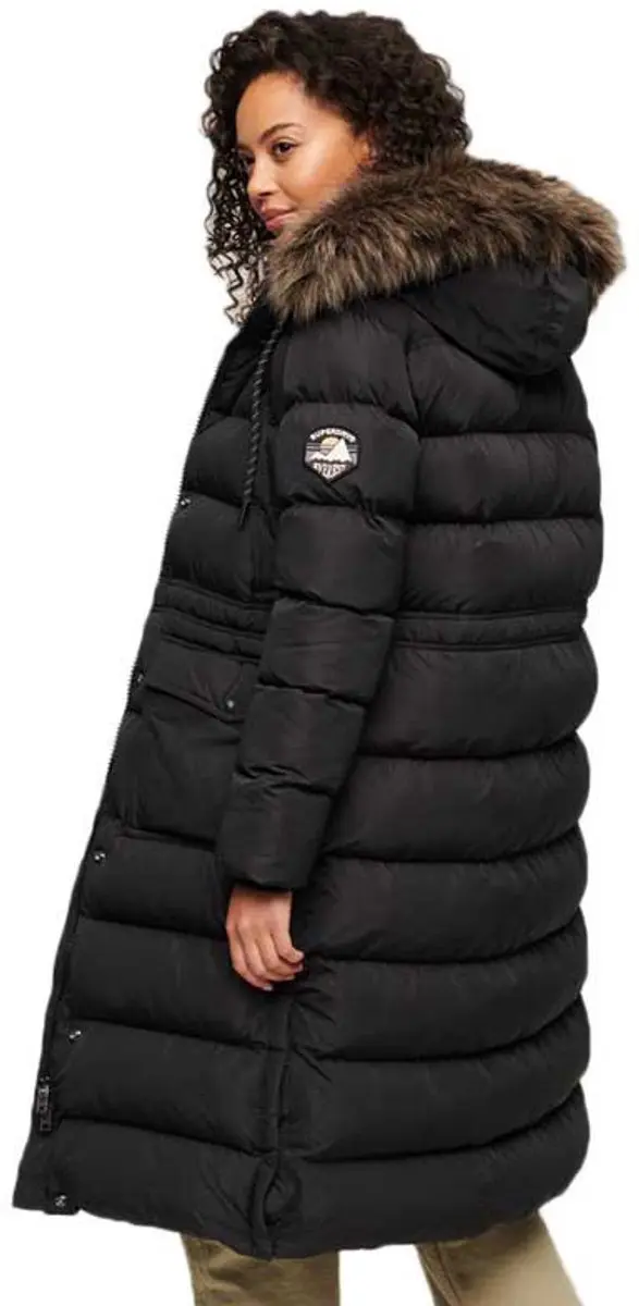 Superdry Everest Faux Fur Winterjas Dames - Zwart - XS - afbeelding 3 van 6