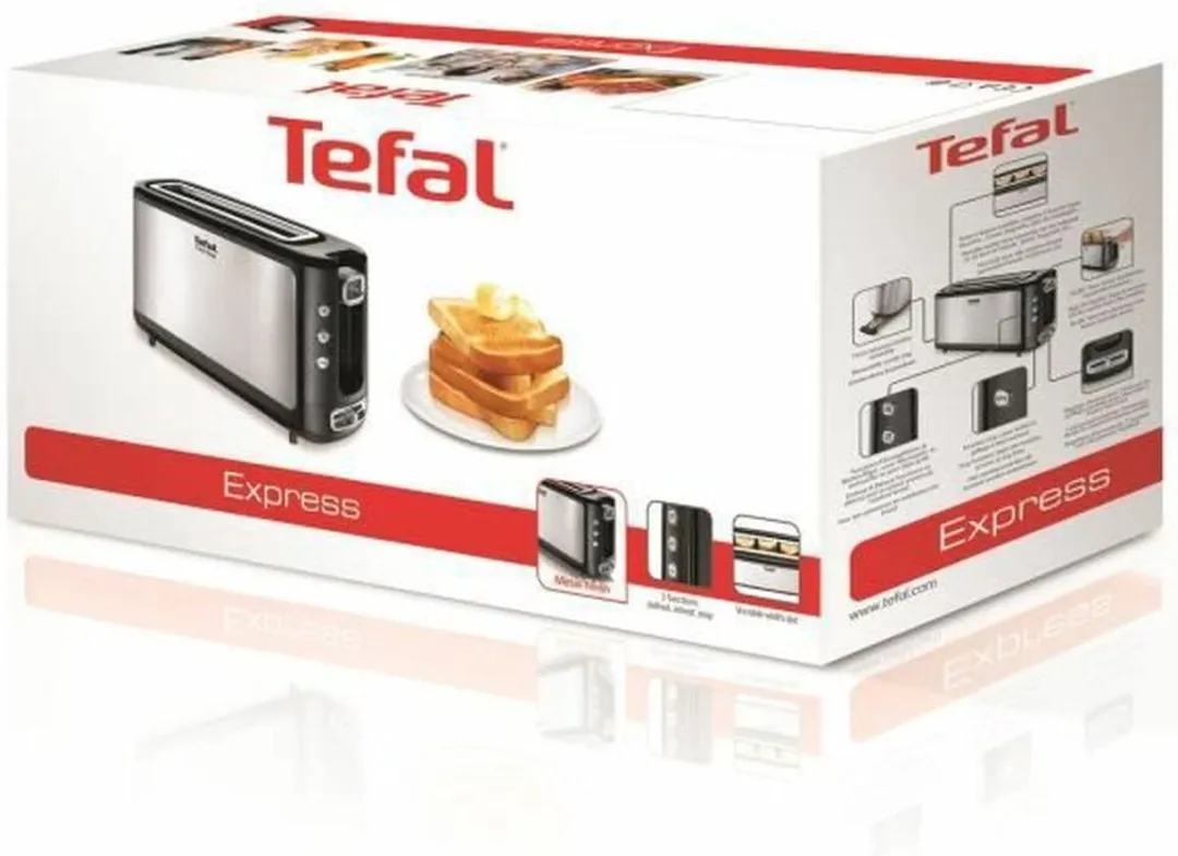 Tefal TL365ETR Broodrooster - 1000W - Zwart/RVS