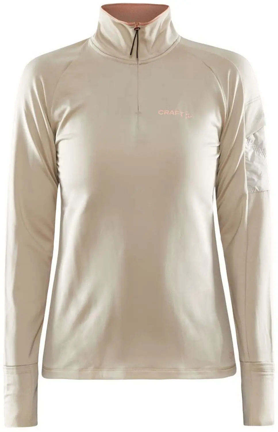 Craft Adv Subz Half Rits Lange Mouw T-shirt Beige M Vrouw