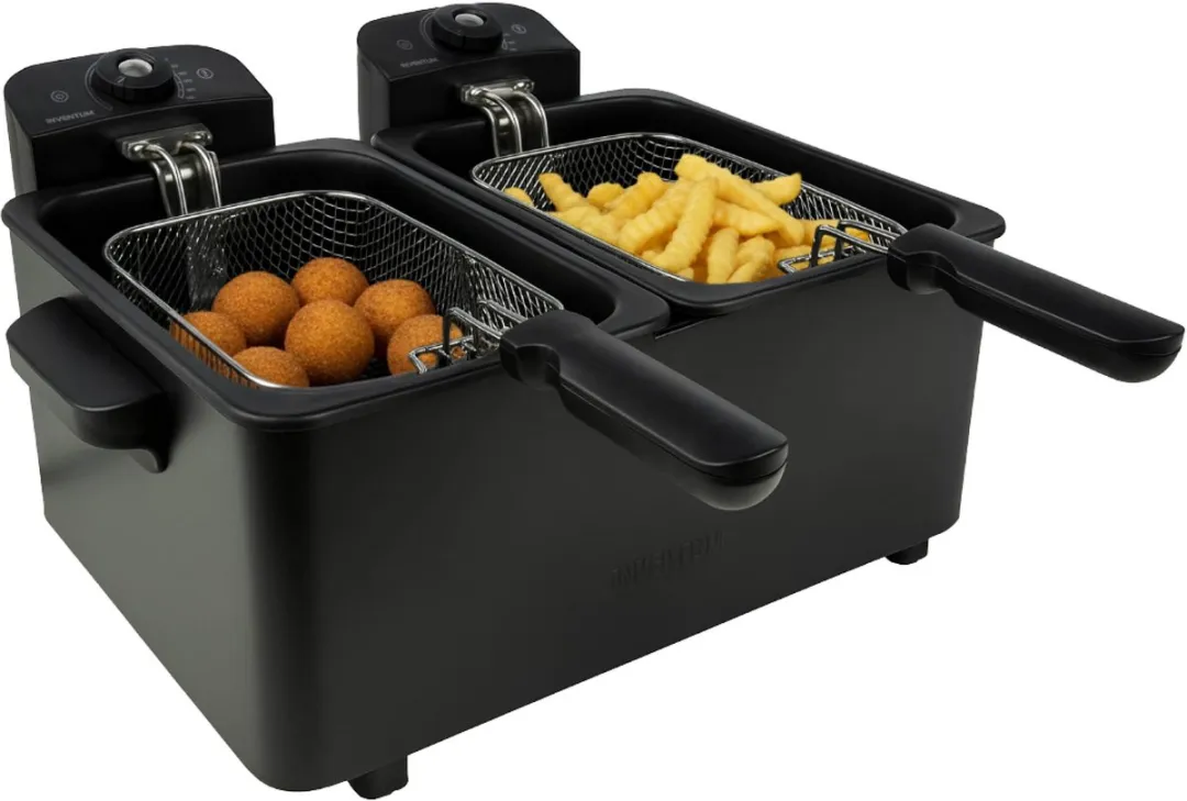 Inventum GF461B Dubbele Frituurpan 2x2,5L - 3600W - Zwart
