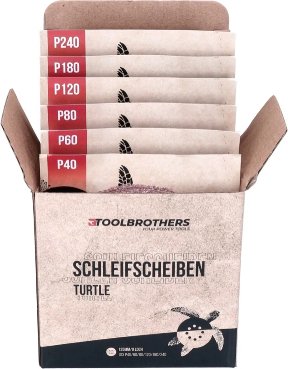 Toolbrothers TURTLE Schuurset + DBO 180 Z Accu Excentrische Schuurmachine 125mm - afbeelding 2 van 5