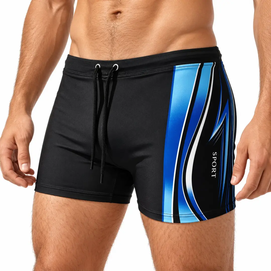 Zwart blauw sport zwembroek heren maat L
