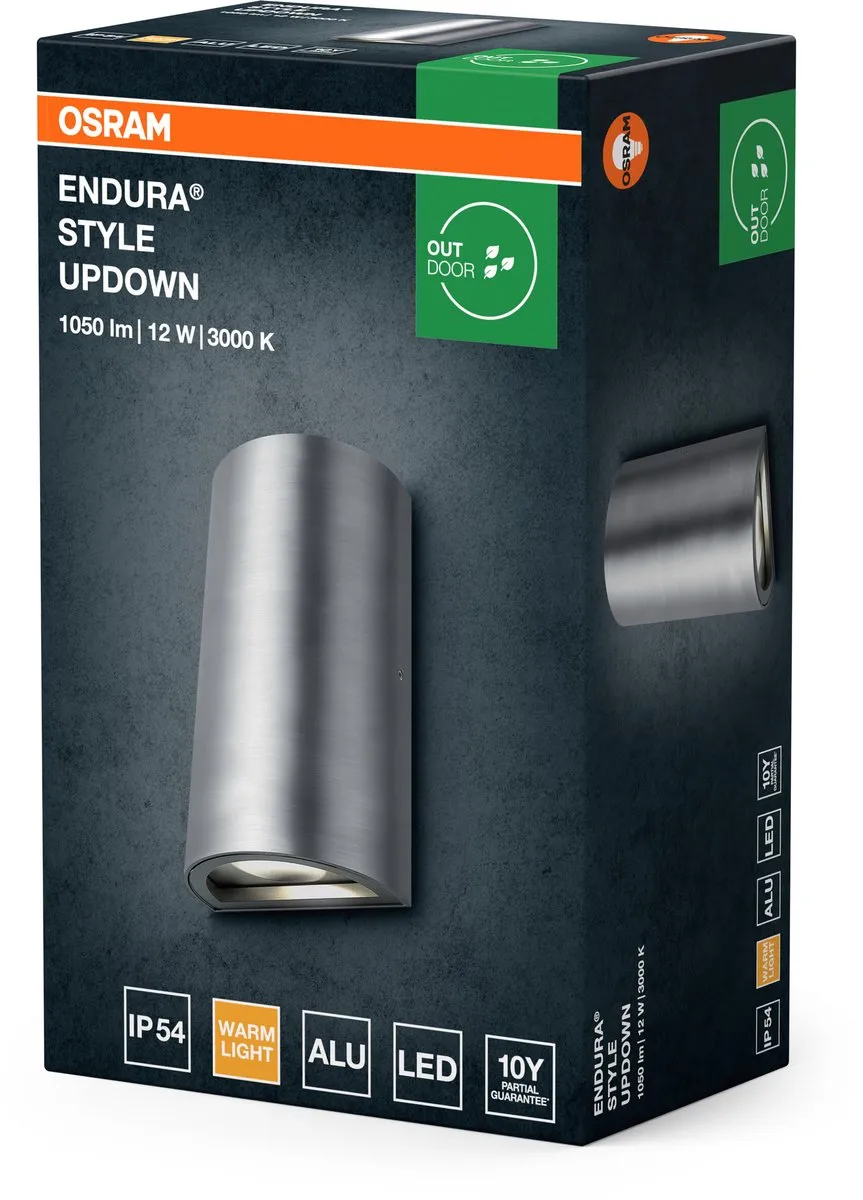 Osram Endura Style UpDown Wandlamp 12W - Aluminium