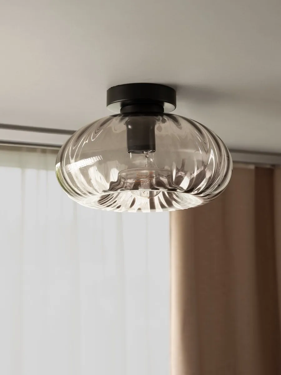 Osram Decor Rookglas Plafondlamp E27 - 280mm Zwart