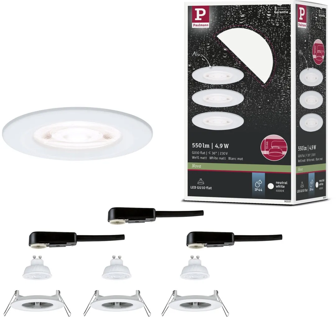 Paulmann Nova GU10 LED-inbouwlamp 3x4,9W 1650lm IP44