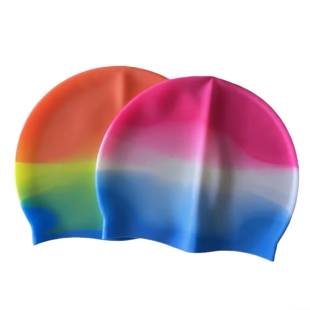 Multicolor badmuts 2 stuks dames en heren