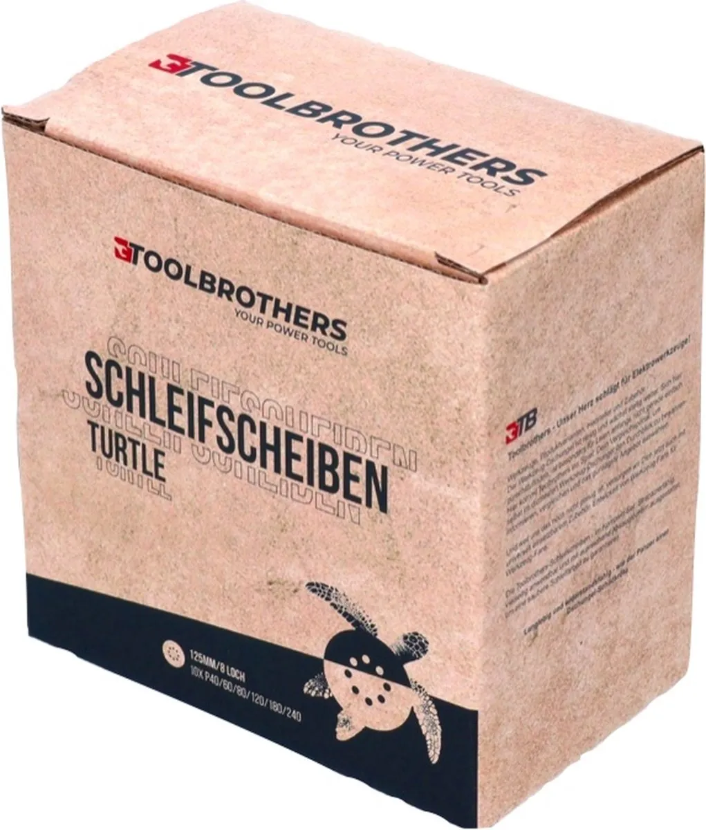 Toolbrothers TURTLE Schuurset 125mm - 120 Stuks (2x60) - P40/P60/P80/P120/P180/P240 - afbeelding 5 van 6