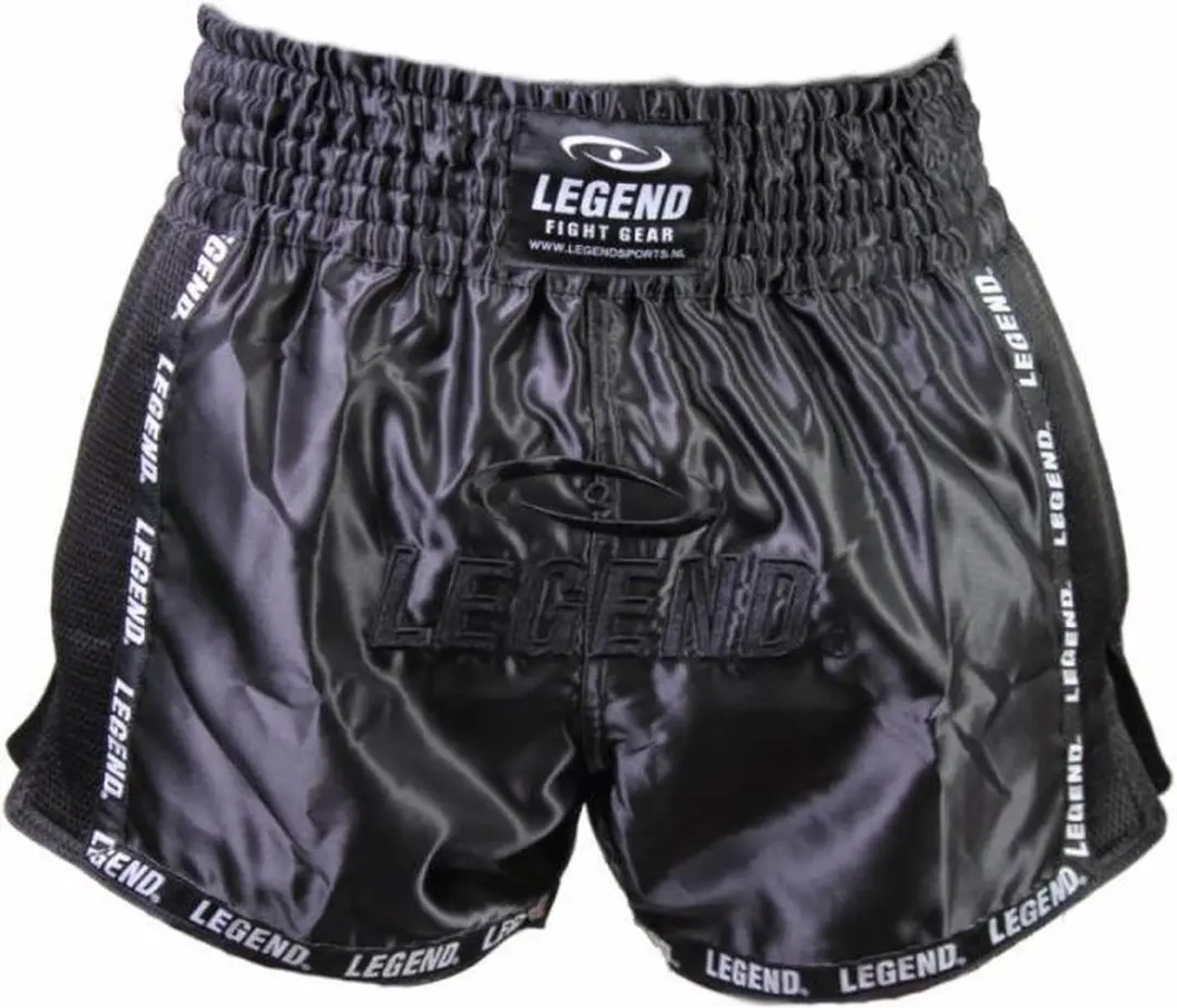 Kickboks Broekje Kids/Volwassenen Zwart Mesh L