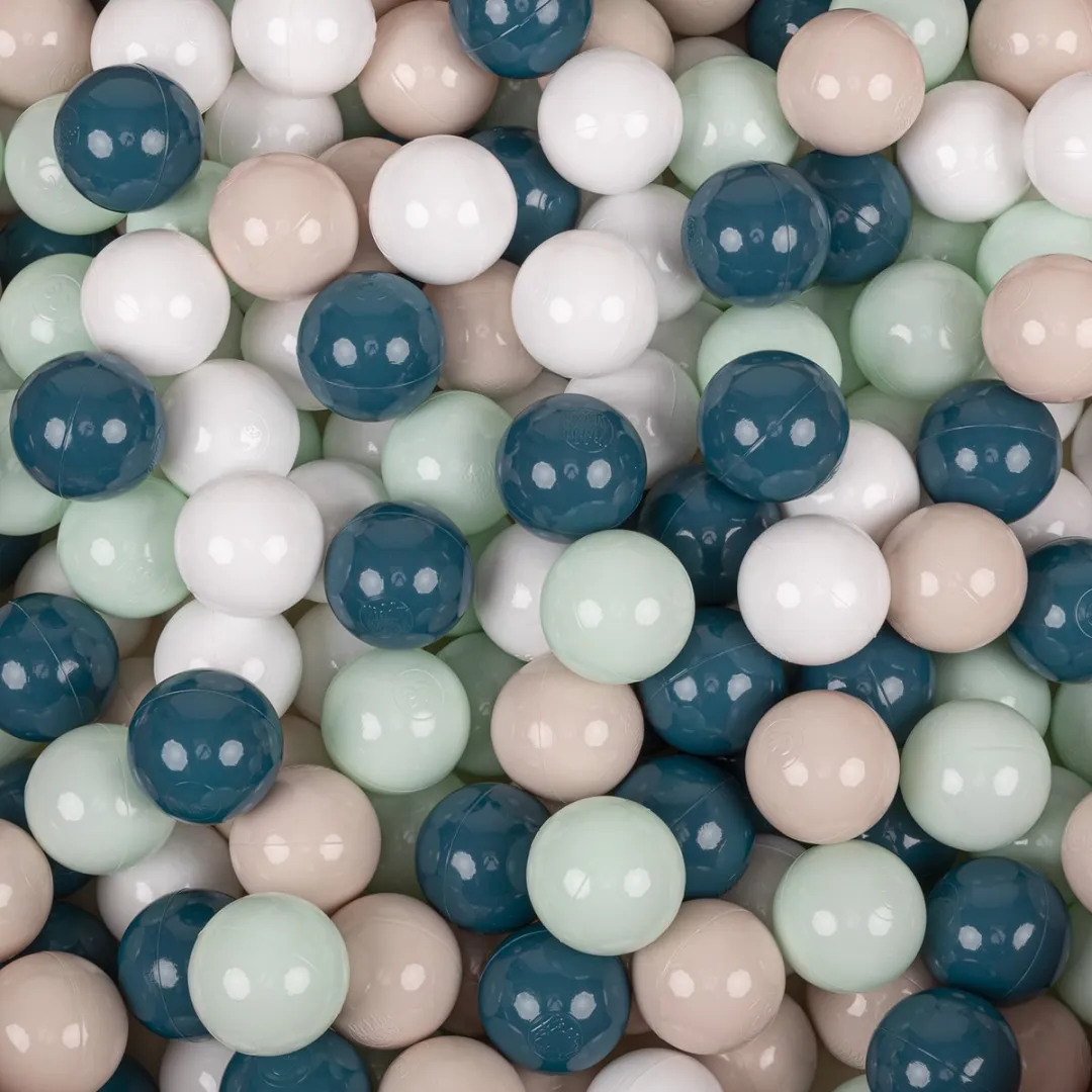KiddyMoon Ballenbad 90x30cm - 300 Ballen ∅7cm - Lichtgrijs/Donkerturquoise