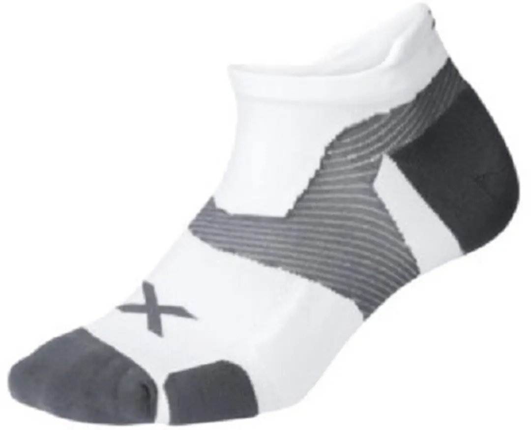 2XU Vectr Cushion Onzichtbare Sokken - Wit/Grijs - Maat 46,5/48,5