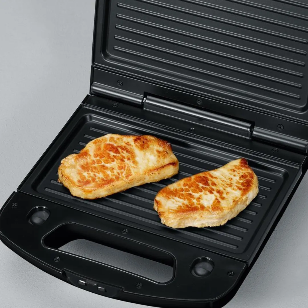Severin SA2968 Wafelijzer & Contactgrill 1000W - 3 Verwisselbare Platen - Geborsteld RVS-Zwart - afbeelding 6 van 6