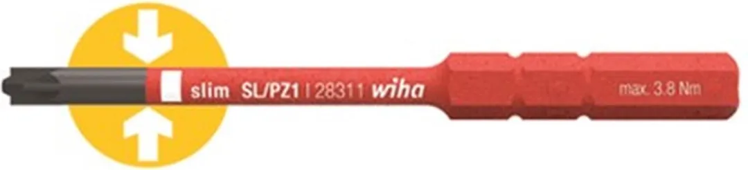 Wiha 2831-14 SoftFinish electric slimBit SL/PZ1 75mm - Metaal - afbeelding 6 van 6