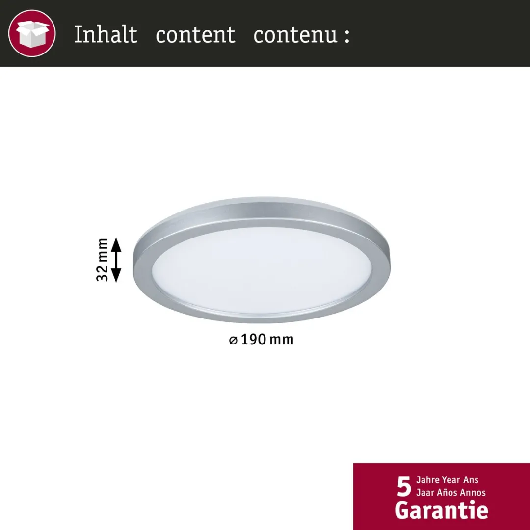 Paulmann Atria Shine LED-paneel 7,6W 1100lm 3000-6500K - Chroom mat - afbeelding 6 van 6