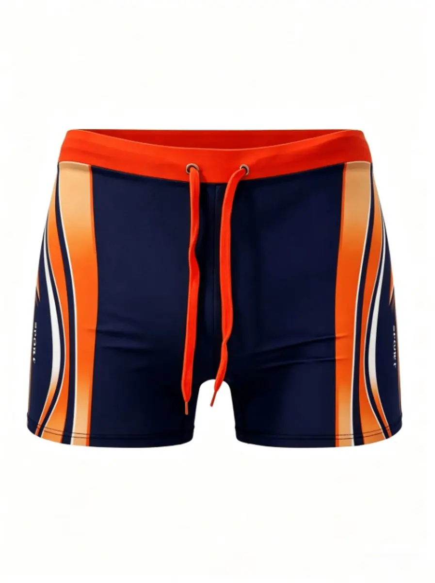 Oranje donkerblauw sport zwembroek heren maat XL