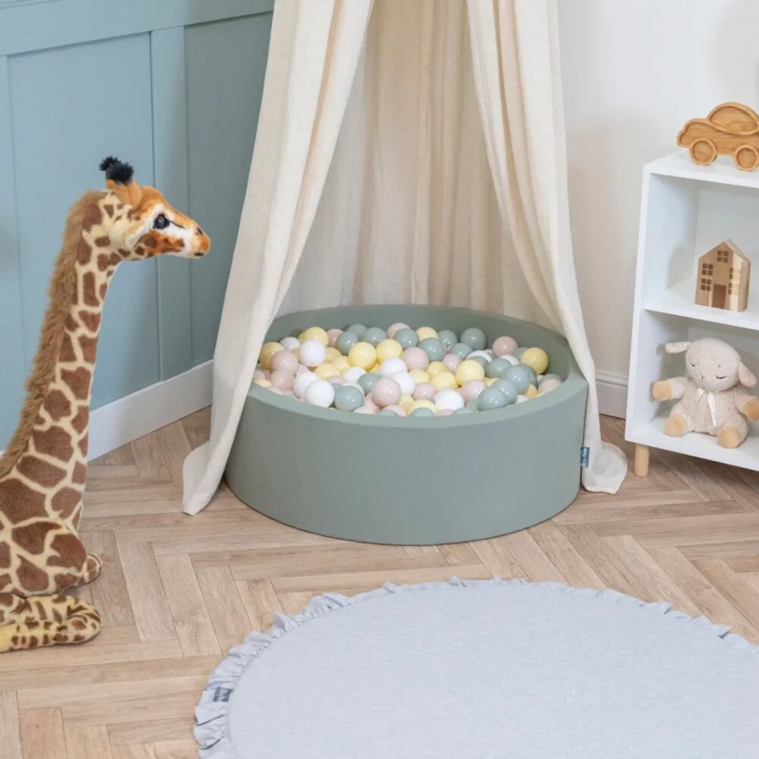 KiddyMoon Kinderballen 100 Stuks 7cm - Pastel Beige/Groen/Grijs/Geel/Wit