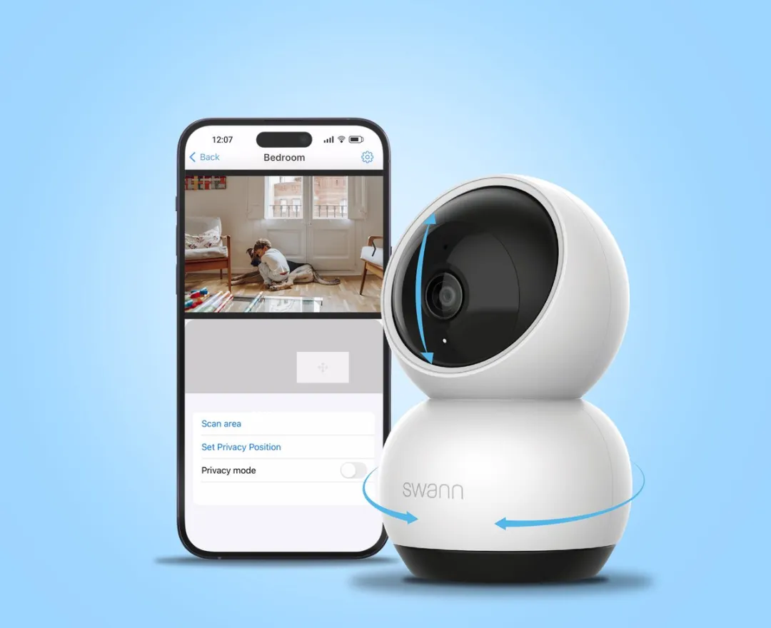 Swann 2K EVO PT - Beveiligingscamera Binnen - Pan Tilt - 2K Quad HD - Nachtzicht