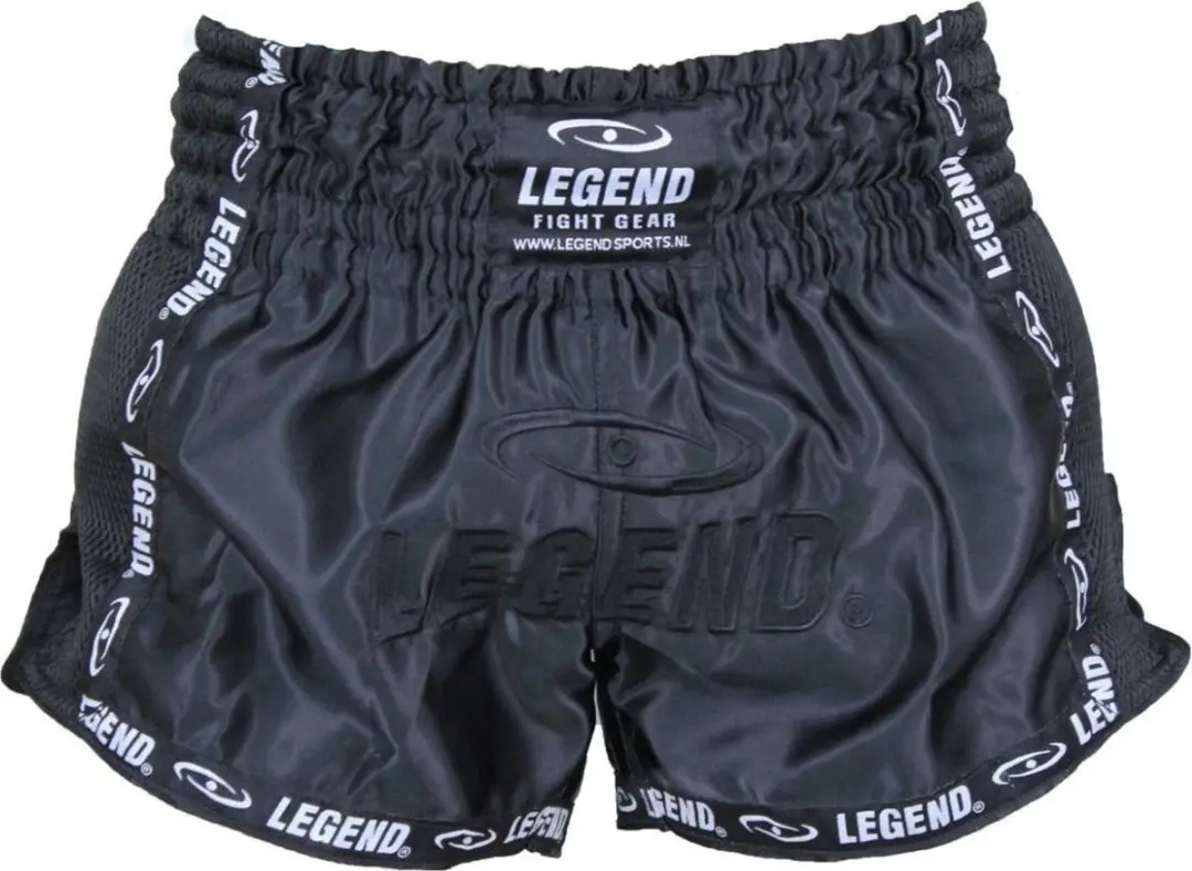 Legend Sports Kickboksshort Trendy Unisex Satijn/mesh Zwart Mt Xxs