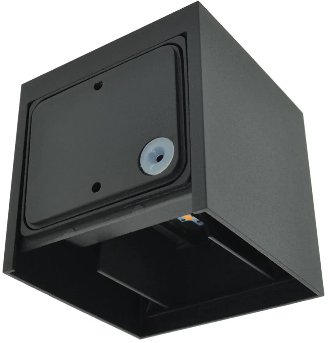Cube PIR SOLO Lightning Wandarmatuur - 2x12W Warm Wit - Zwart