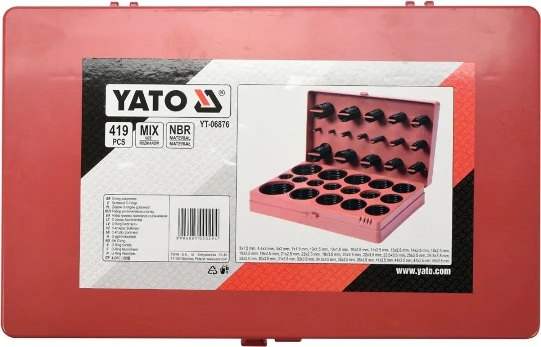 Yato YT-06876 O-Ring Assortiment - 419 Stuks - afbeelding 2 van 5