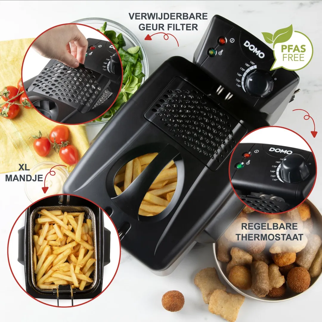 Domo DO464FR Friteuse 3L - Inox 2200W - afbeelding 3 van 5