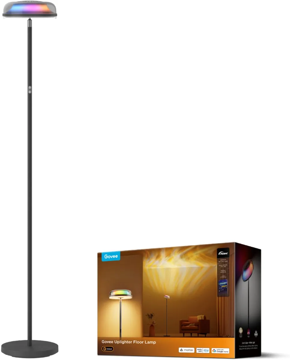 Govee Uplighter Vloerlamp - 3x14W RGBW Zwart