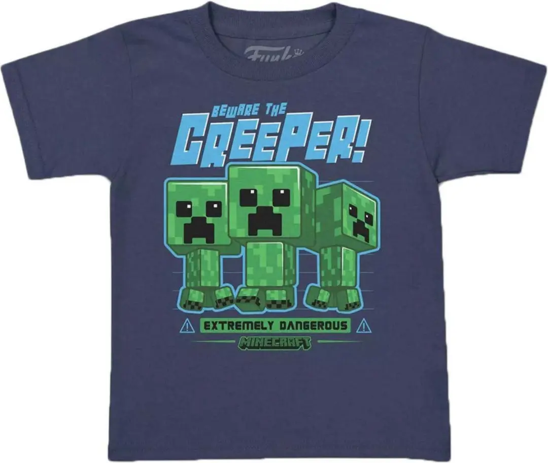 Funko Pop! Minecraft En Korte Mouwen T-shirt Creeper Blauw L - afbeelding 2 van 3
