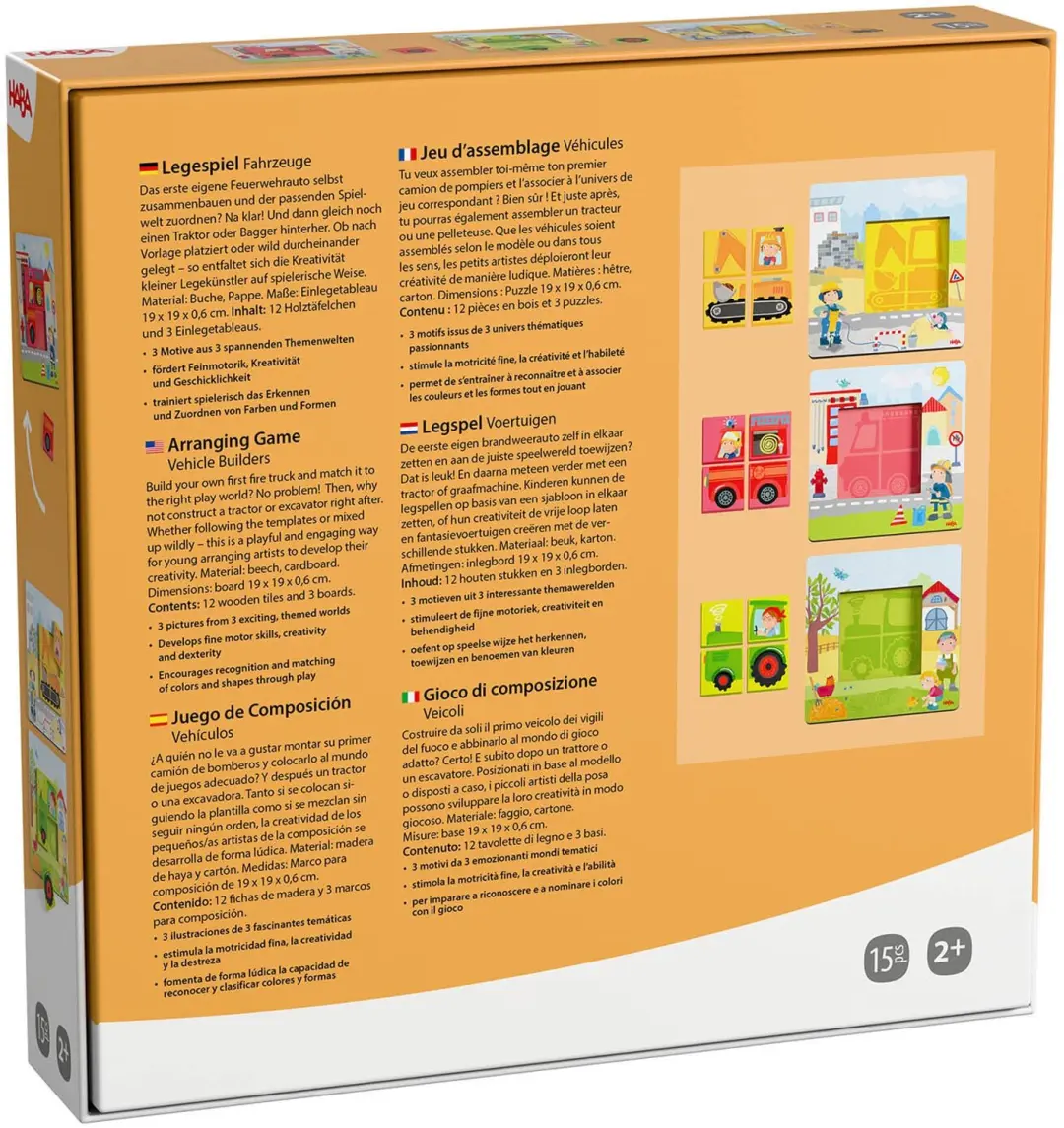 Haba Houten Legspel Voertuigen - Meerkleurig - afbeelding 3 van 5