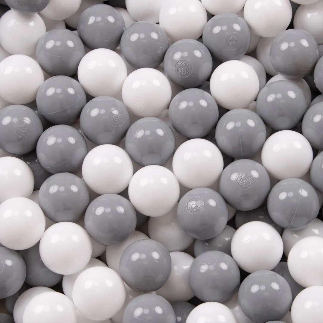 KiddyMoon Kinderballen 200 Stuks ∅7cm - Wit/Grijs