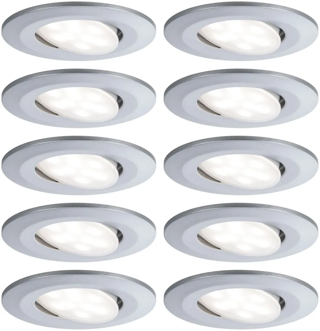 Paulmann LED-inbouwlamp Calla Basisset 10x5,2W 460lm 90mm - Chroom mat