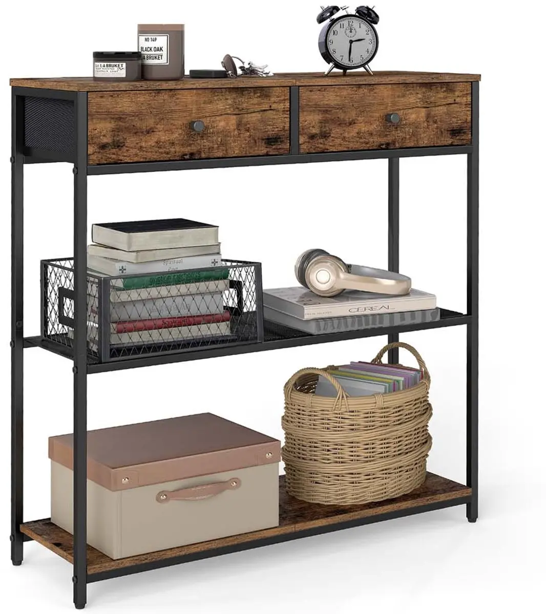 Songmics Smalle Consoletafel LNT092K01 met Stoffen Lades