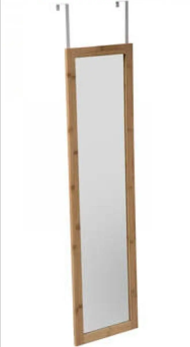 5Five Bamboe Deurspiegel 110x30cm - Passpiegel - Marron - afbeelding 2 van 6