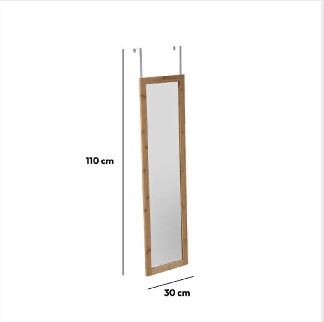 5Five Bamboe Deurspiegel 110x30cm - Passpiegel - Marron - afbeelding 4 van 6