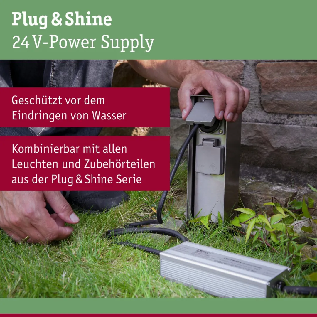 Paulmann Outdoor Plug & Shine Power Supply 21W - IP44 - Zwart