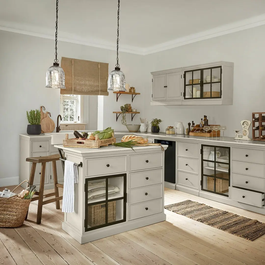Loberon Thalindria wandplank set van 2 - Bruin/Zwart - afbeelding 4 van 5