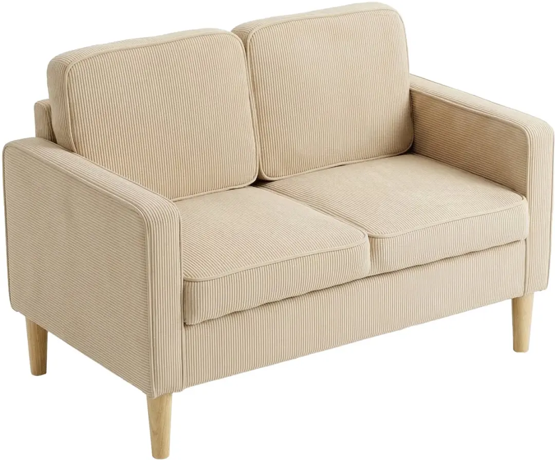 HOMCOM Loveseat-Polyester-117L x 63B x 79H cm-Beige