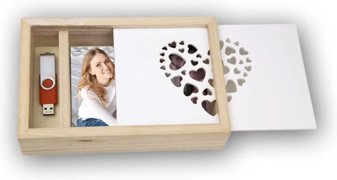 Zep Love Box Houten Foto Opbergdoosje CZ1268 - Bruin/Wit - afbeelding 2 van 2