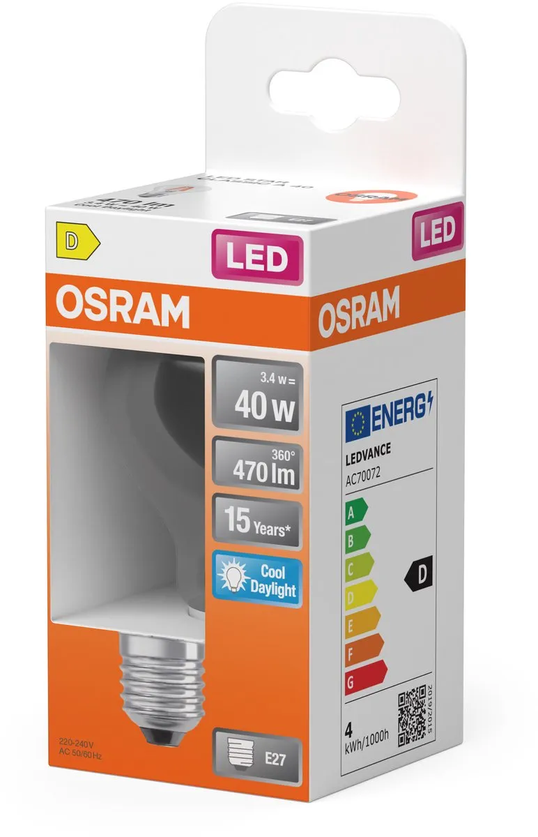 Osram LED-lamp A40 Stervorm 3,4W E27 - 470lm Koelwit
