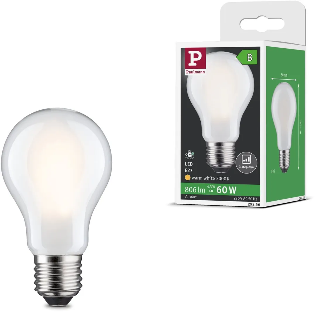 Paulmann Eco-Line LED-gloeilamp E27 806lm 4.3W 3000K Mat