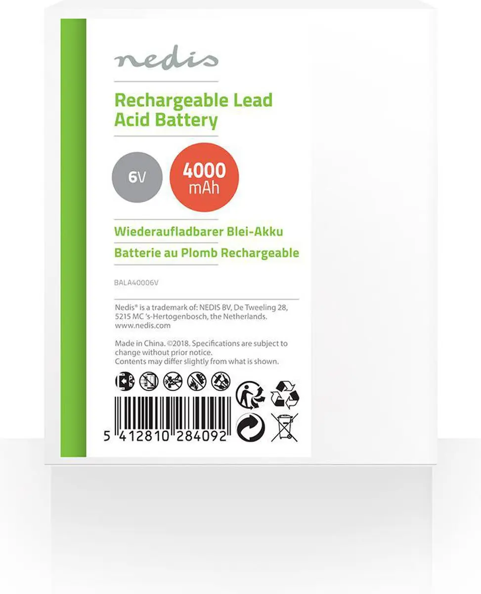Nedis BALA40006V Oplaadbare Loodaccu - 6V 4000mAh - afbeelding 5 van 6