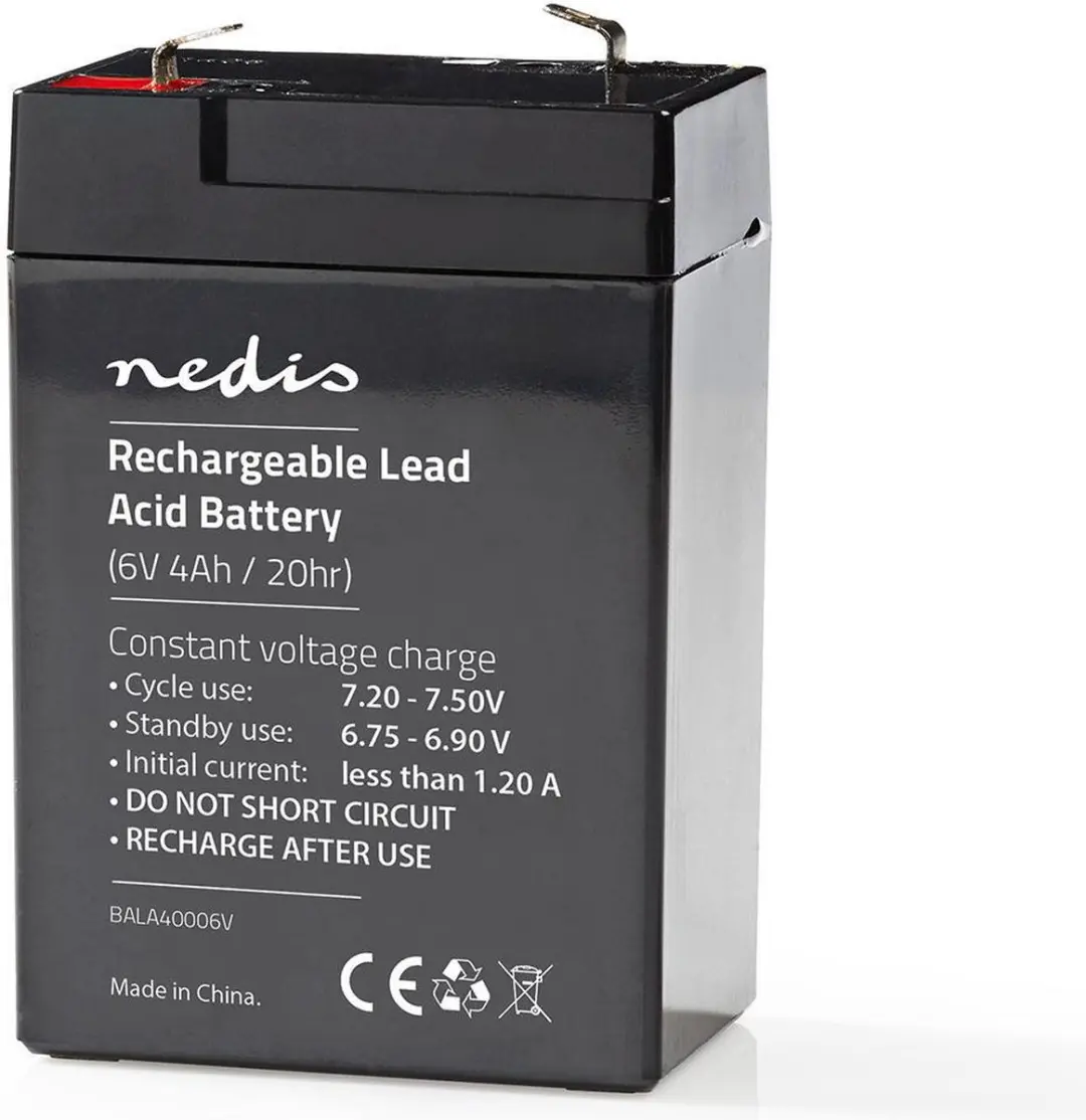 Nedis BALA40006V Oplaadbare Loodaccu - 6V 4000mAh - afbeelding 4 van 6
