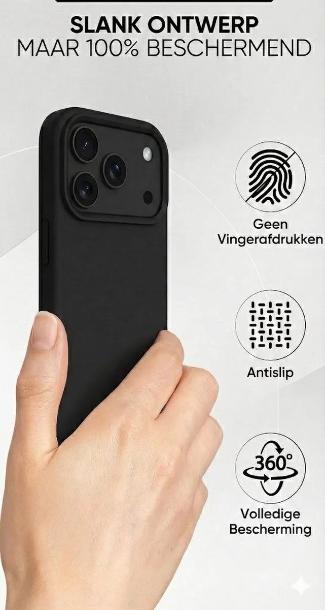 NUVEX iPhone 17 Pro Siliconen Hoesje - Zwart