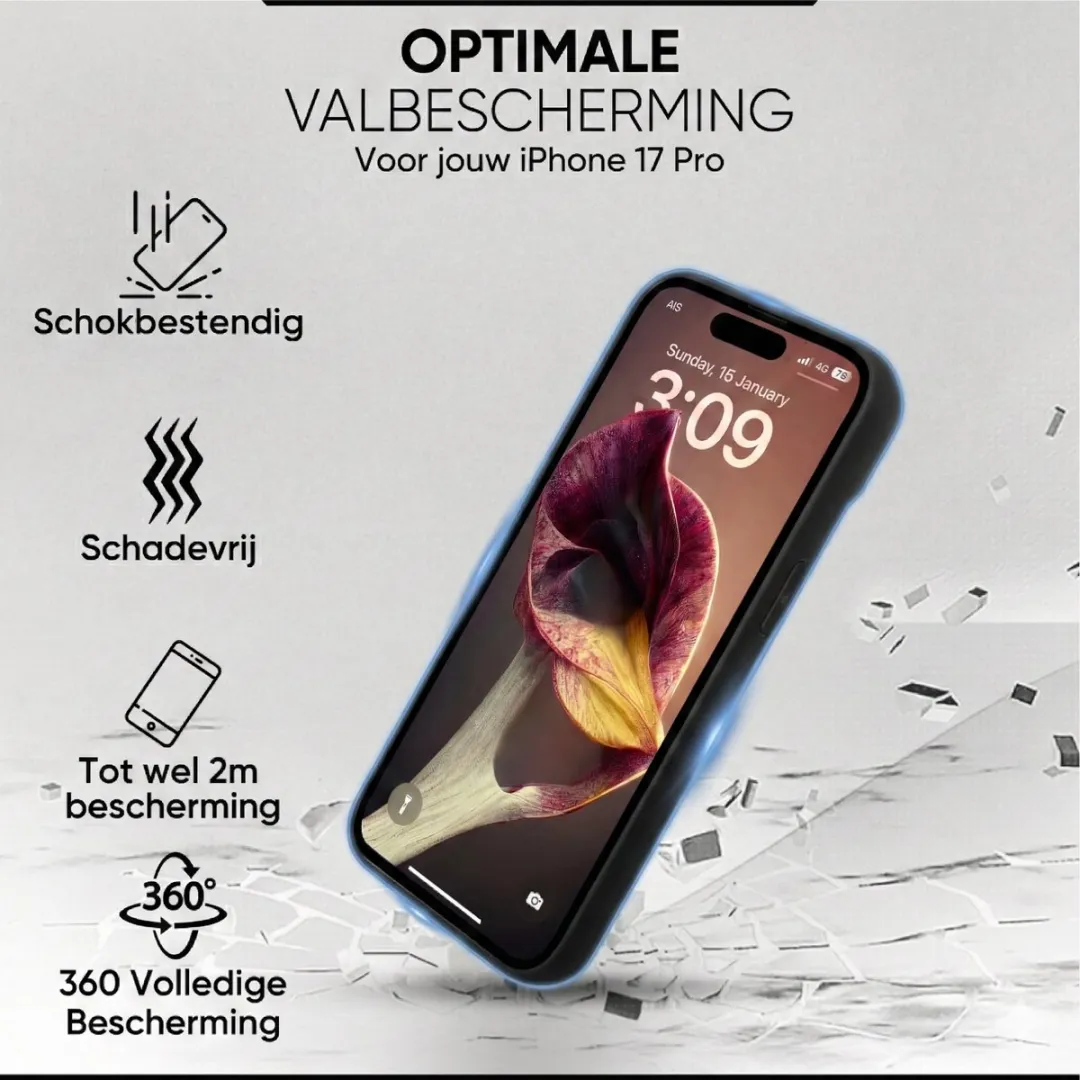 NUVEX iPhone 17 Pro Siliconen Hoesje - Zwart